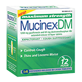 Mucinex DM  maximum strength expectorant & cough suppressant, extended-release bi-layer tablets Left Picture